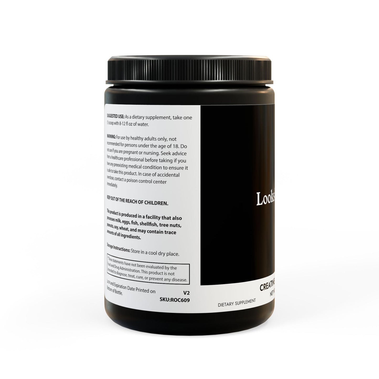 Creatine monohydrate supplement for looksmaxxing performance and recovery